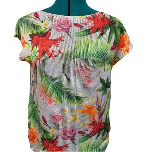 LUISA RICCI Tropical Floral Sleeveless Sweater made in Italy multicolor MEDIUM